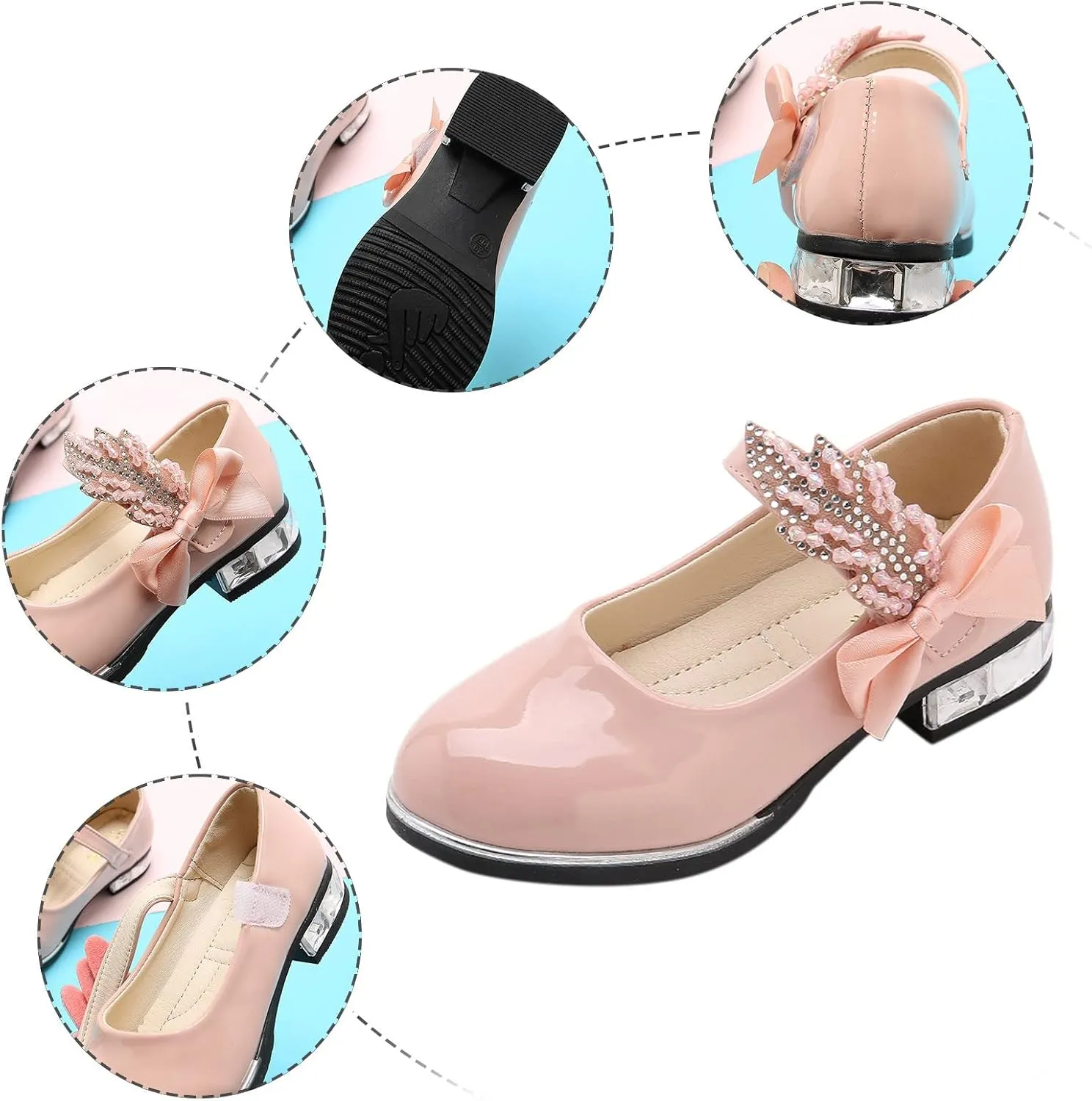 Girls Mary Jane Oxfor?? Dress Shoes Toddler Kids School Shoes Pump Patent Leather Uniform Low Heel Flats for Wedding