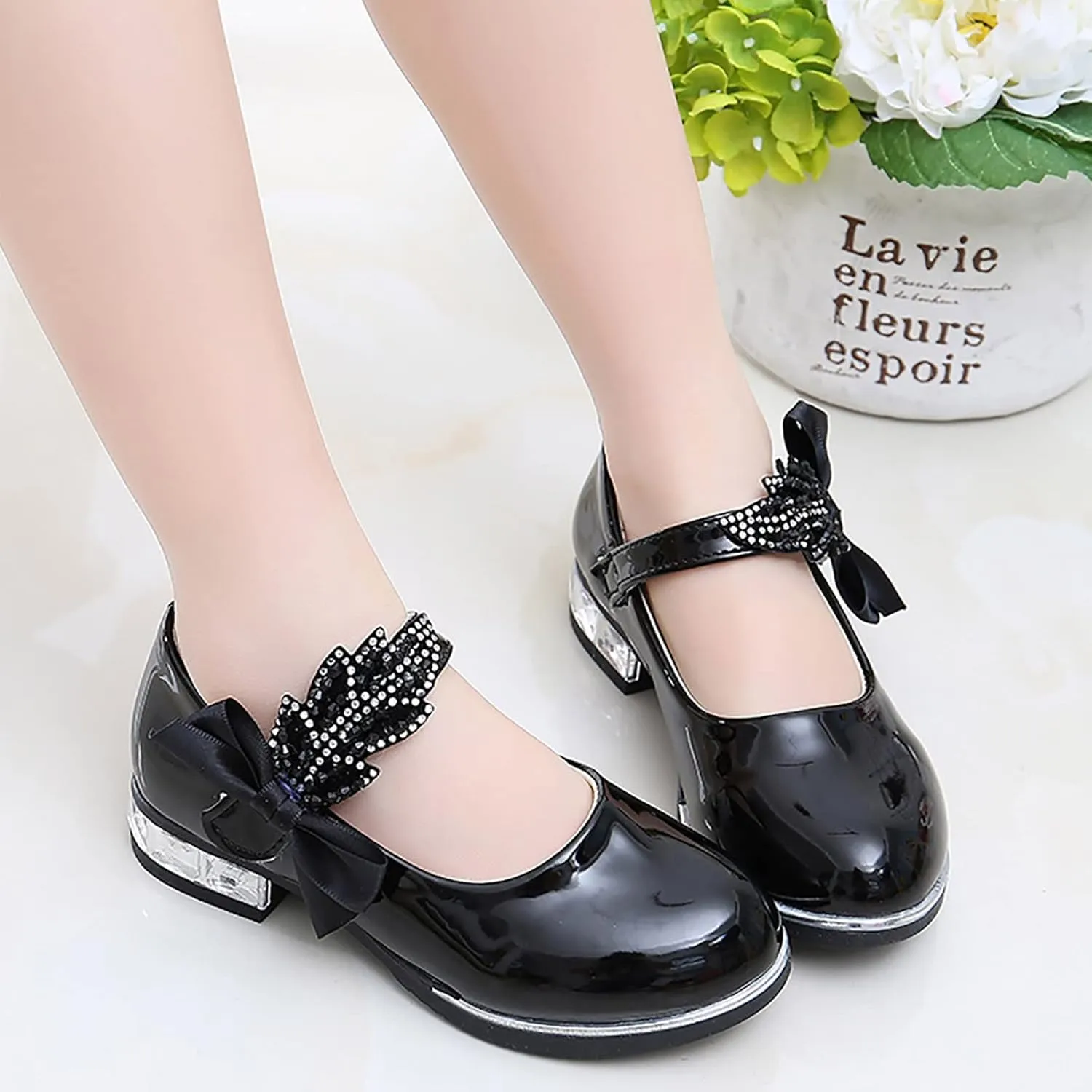 Girls Mary Jane Oxfor?? Dress Shoes Toddler Kids School Shoes Pump Patent Leather Uniform Low Heel Flats for Wedding
