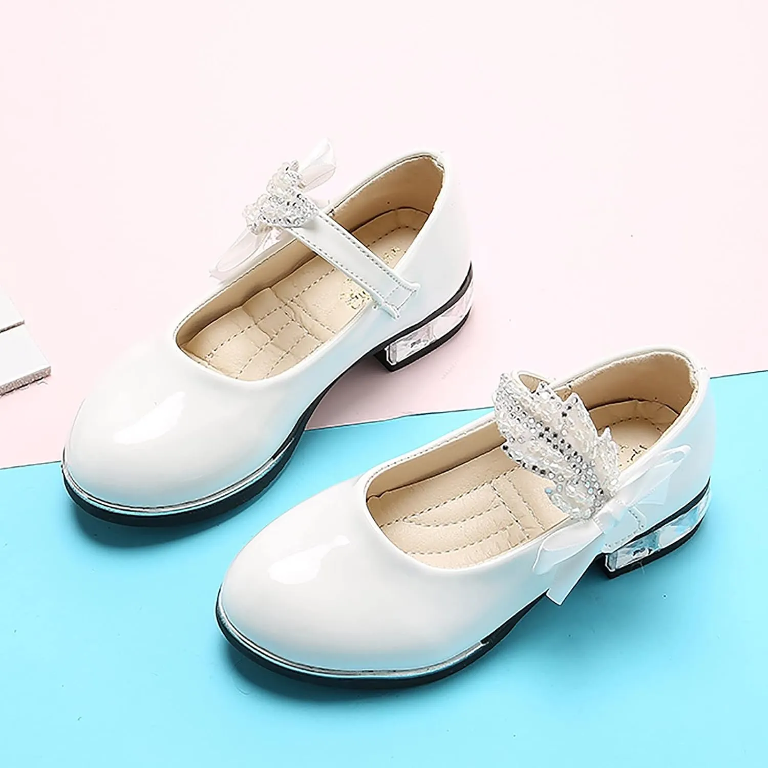 Girls Mary Jane Oxfor?? Dress Shoes Toddler Kids School Shoes Pump Patent Leather Uniform Low Heel Flats for Wedding
