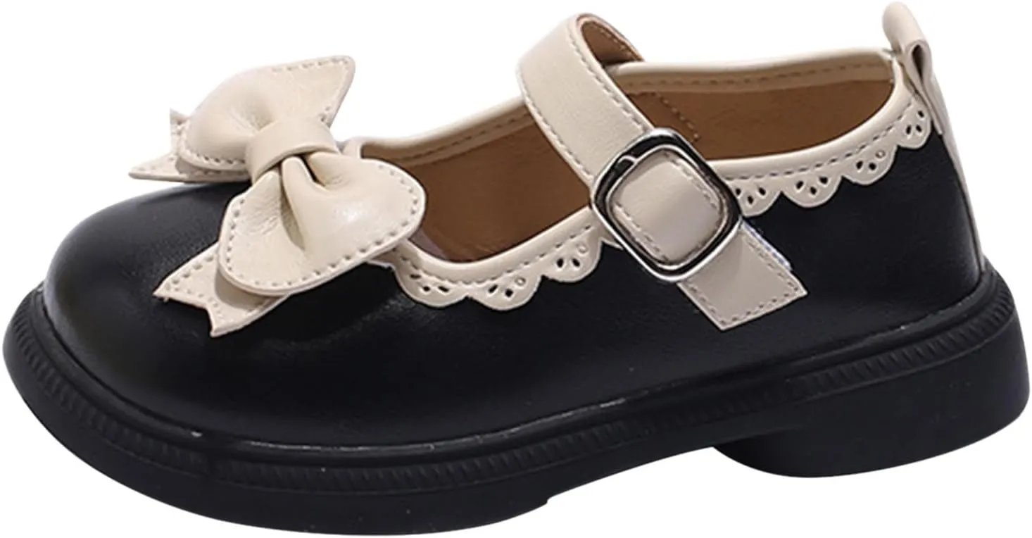 Girl's Platform Mary Janes Pumps Chunky Heel Ankle Strap Uniform Dress Shoes Flower Bow Gothic Oxfords Shoes