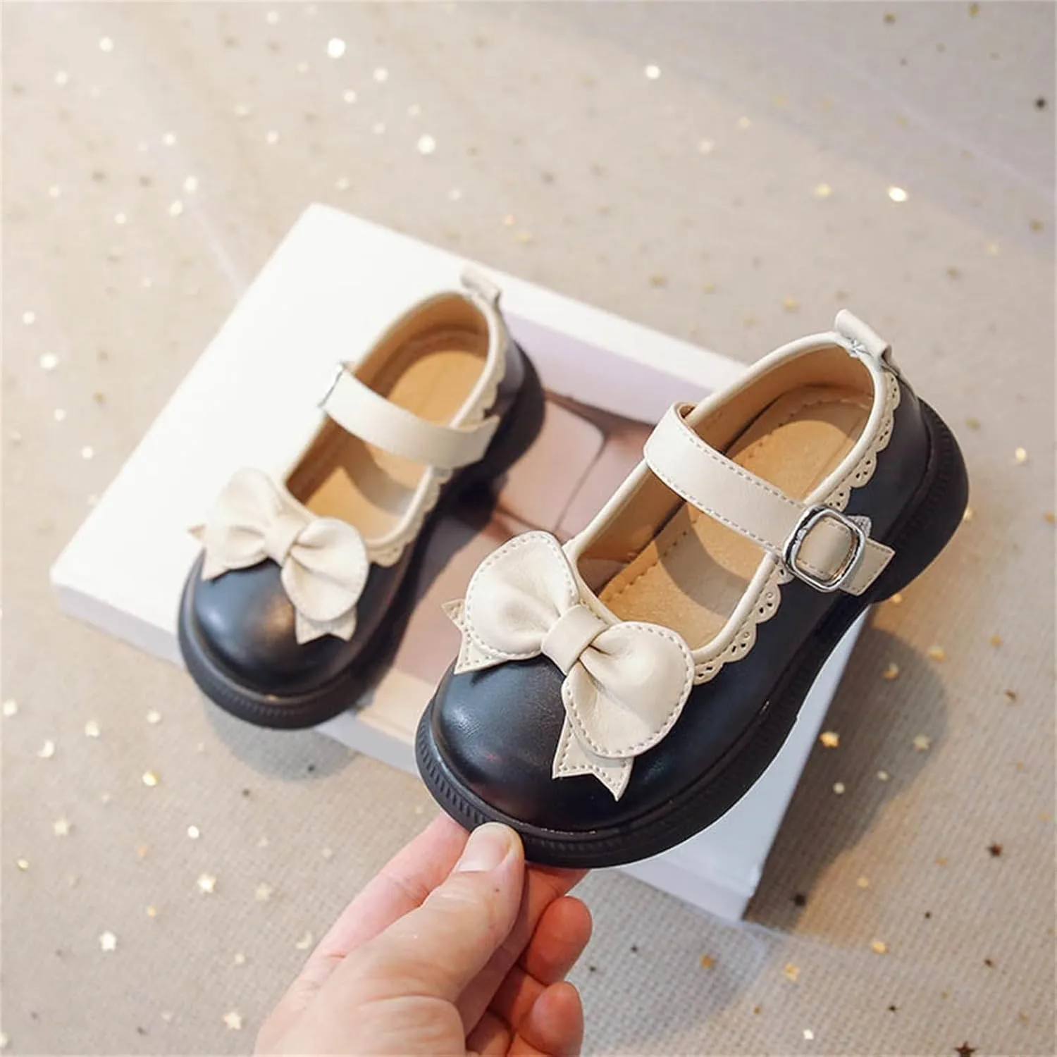 Girl's Platform Mary Janes Pumps Chunky Heel Ankle Strap Uniform Dress Shoes Flower Bow Gothic Oxfords Shoes