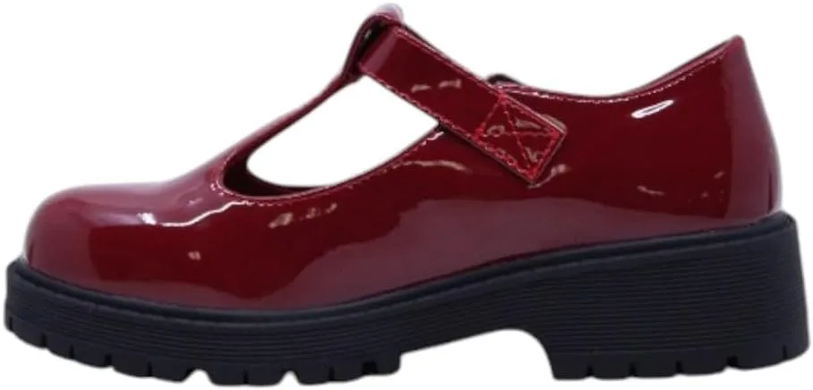 Girls Round Toe Ankle Strap Mary Jane School Shoes - Mary Jane Chunky Heel Platform Oxford Dress Pumps Shoe