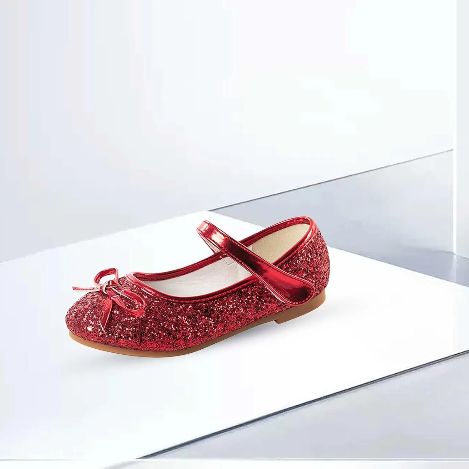 Girls Toddler/Little Kid Dress Low Heel Mary Jane Pumps Reflective Bow Tea Party Wedding Princess Shoes