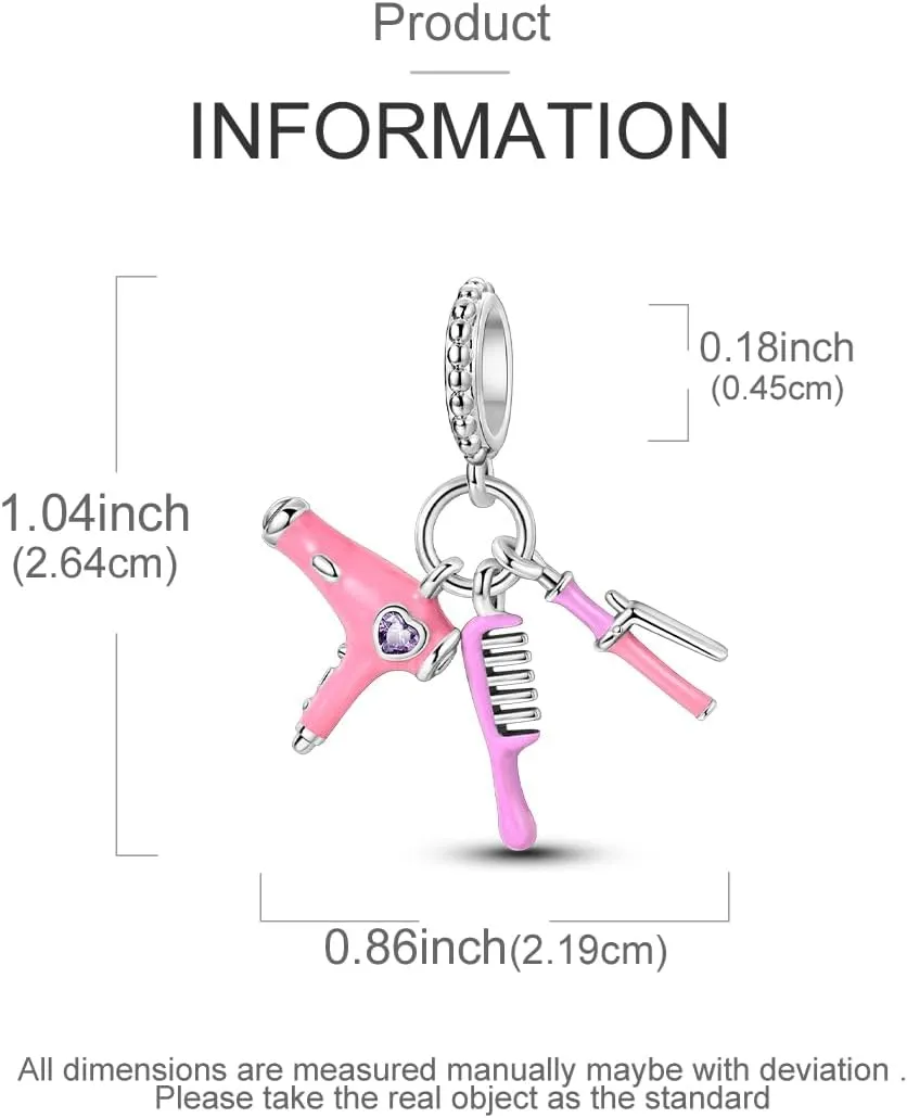 Hapour 925 Sterling Silver Charms for Bracelets and Necklaces Dangle Charm Jewelry Gift Charm for Women