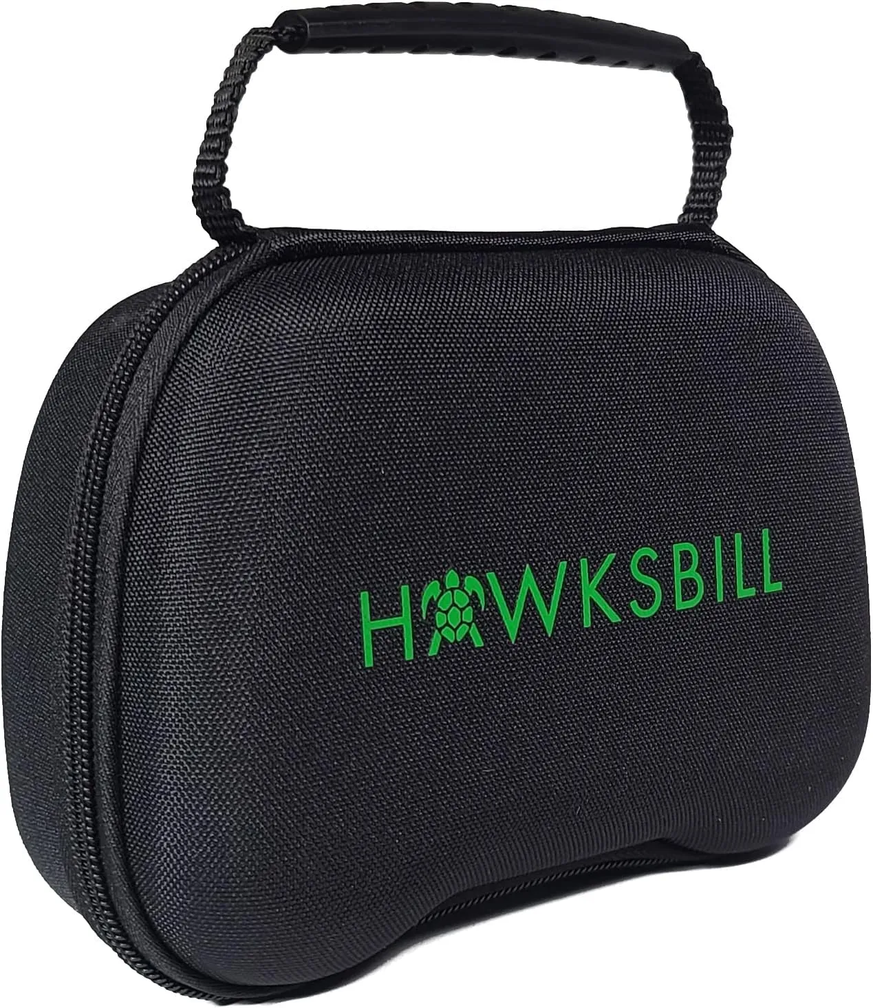 Hawksbill Travel Controller Case Compatible with Switch Pro Controller, PS5 Controller & Xbox Controller - Portable and Compact Hard Shell Carrying Case (Black & Green)