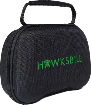 Hawksbill Travel Controller Case Compatible with Switch Pro Controller, PS5 Controller & Xbox Controller - Portable and Compact Hard Shell Carrying Case (Black & Green)