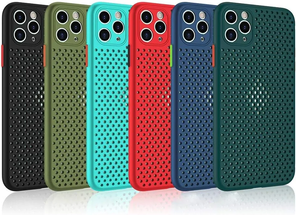 Heat Dissipation Phone Case, New Breathable Hollow Cellular Hole Heat Dissipation Case Full Back Camera Lens Protection Ultra Slim TPU Case Cover (Blue, Compatible with iPhone X/XS)