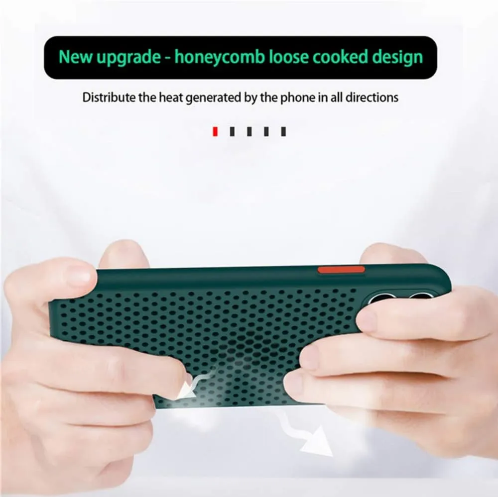 Heat Dissipation Phone Case, New Breathable Hollow Cellular Hole Heat Dissipation Case Full Back Camera Lens Protection Ultra Slim TPU Case Cover (Blue, Compatible with iPhone X/XS)