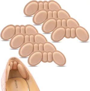 Heel Pads for Shoes That are Too Big, 4 Pairs Foamed Cotton Heel Cushions for Pain Relief & Tighter Fit, Filler Improved Shoe Fit and Comfort (Rosybrown)