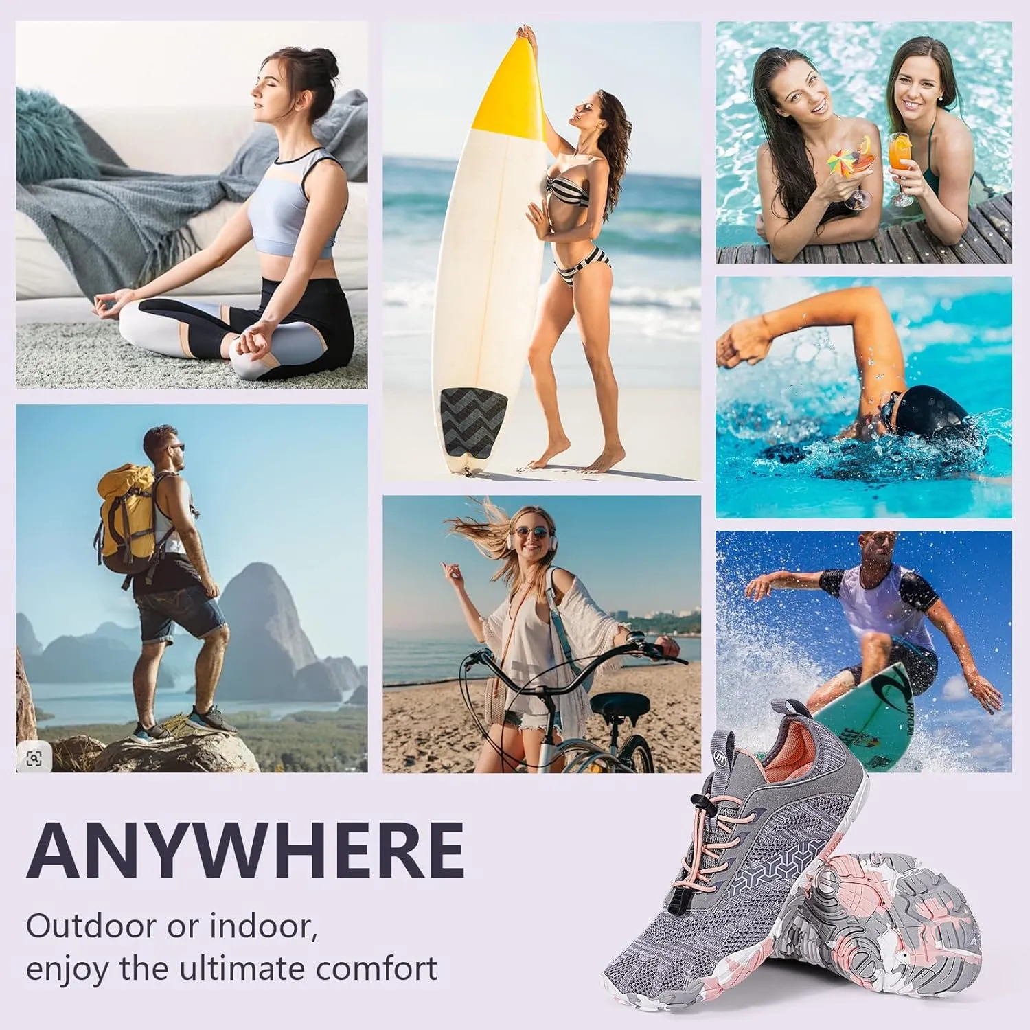 Hike Barefoot Shoes Women Men Wide Toe Box Zero Drop Footwear Lightweight Hike Shoe Non-Slip Grounded Shoes Women for Outdoor Trail Running Walking Weightlifting
