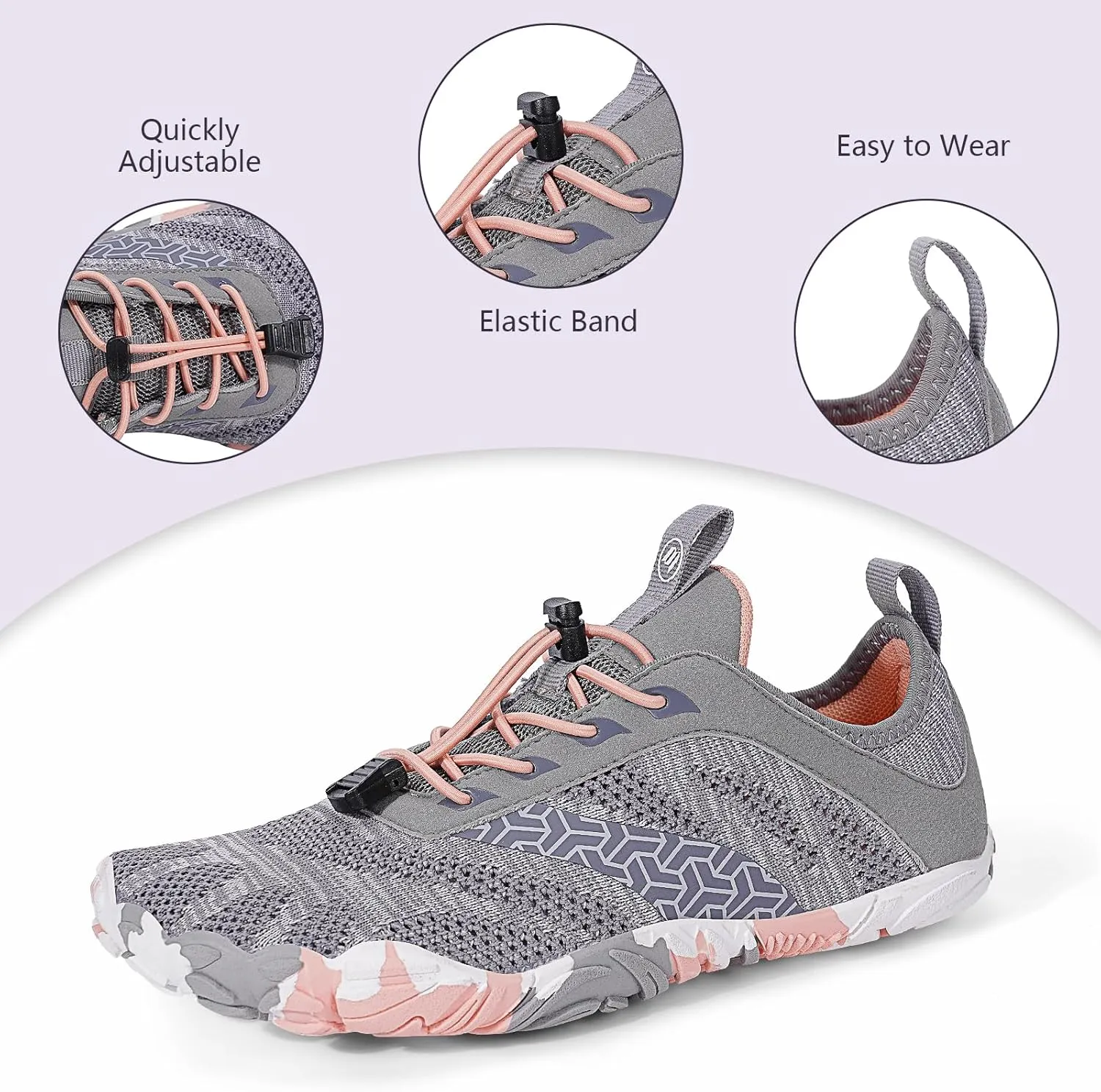 Hike Barefoot Shoes Women Men Wide Toe Box Zero Drop Footwear Lightweight Hike Shoe Non-Slip Grounded Shoes Women for Outdoor Trail Running Walking Weightlifting