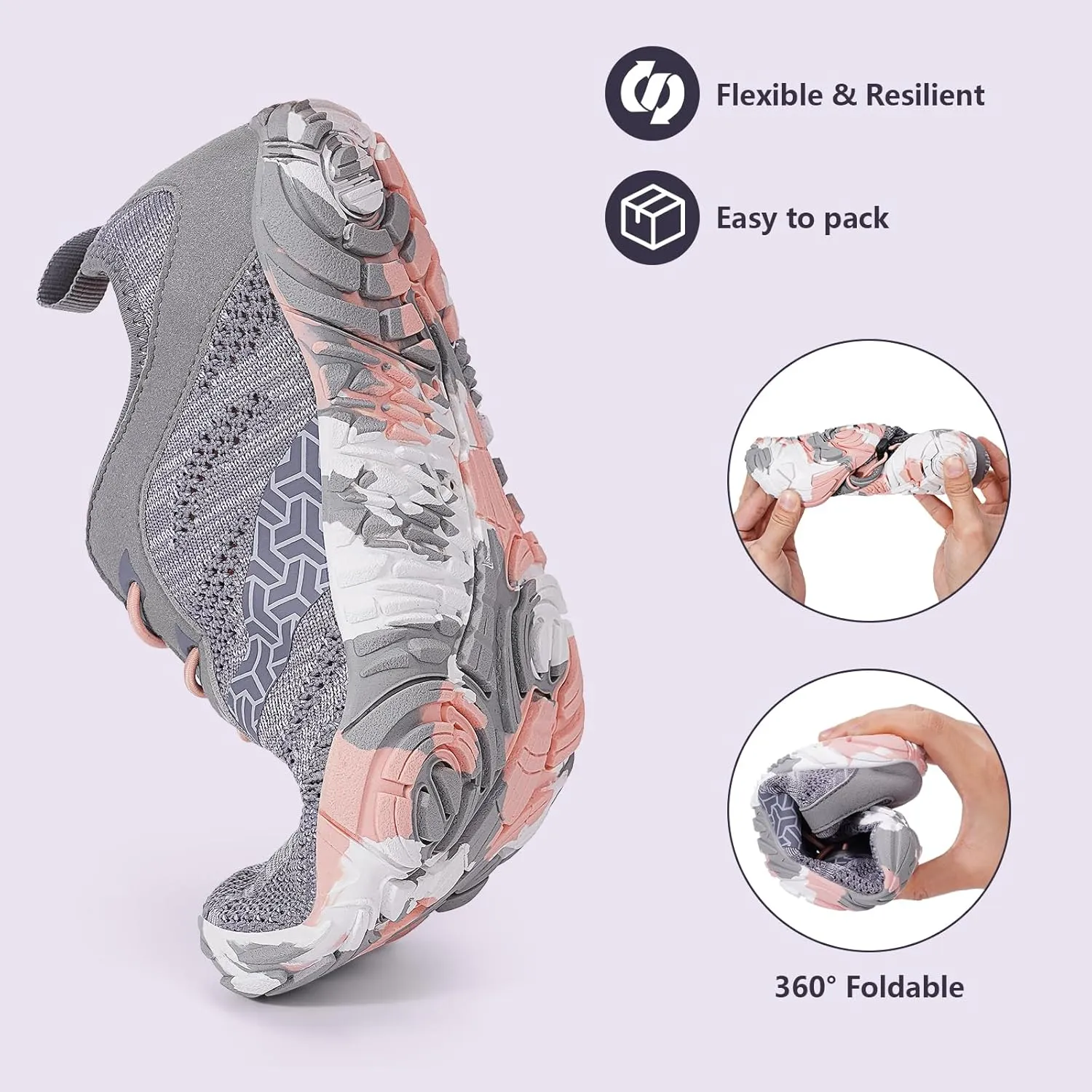Hike Barefoot Shoes Women Men Wide Toe Box Zero Drop Footwear Lightweight Hike Shoe Non-Slip Grounded Shoes Women for Outdoor Trail Running Walking Weightlifting