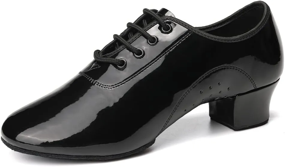 HIPPOSEUS Men's Dance Shoes with Split Sole Social Dance Shoes Low Heel Suede Sole