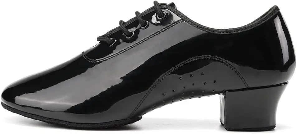 HIPPOSEUS Men's Dance Shoes with Split Sole Social Dance Shoes Low Heel Suede Sole