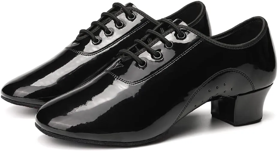 HIPPOSEUS Men's Dance Shoes with Split Sole Social Dance Shoes Low Heel Suede Sole
