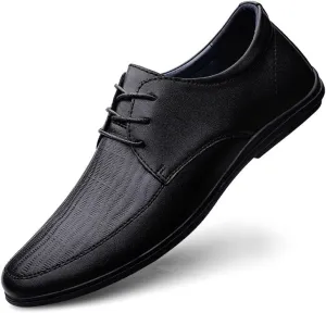 HOOENG Dress Oxford Formal Shoes for Men Lace Up Round Toe Vegan Leather Solid Color Derby Shoes Anti-Slip Rubber Sole Block Heel Low Top Wedding(Color:Black,Size:10)