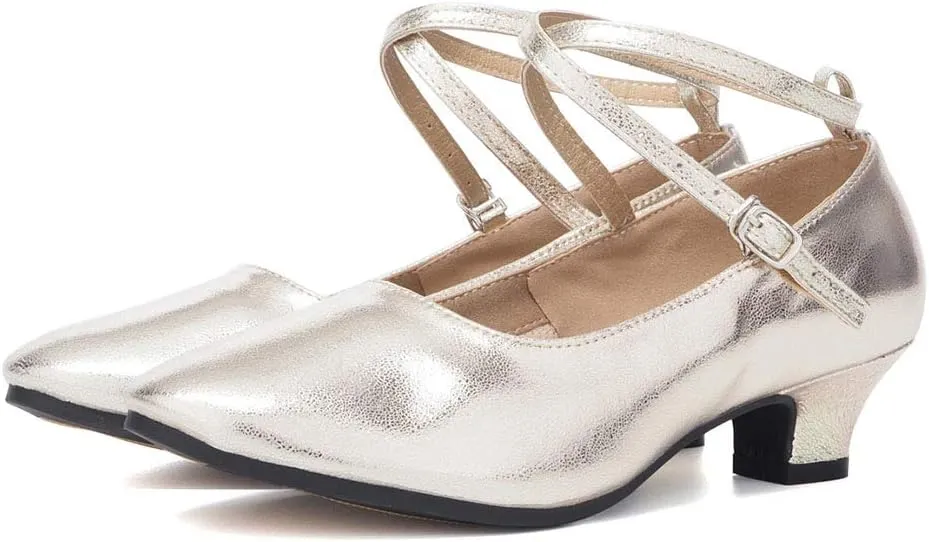 HROYL Women Latin Dance Shoes Ballroom Dance Shoes Performance Practice Salsa Bachata Dancing Shoes,Model DYZPHRD