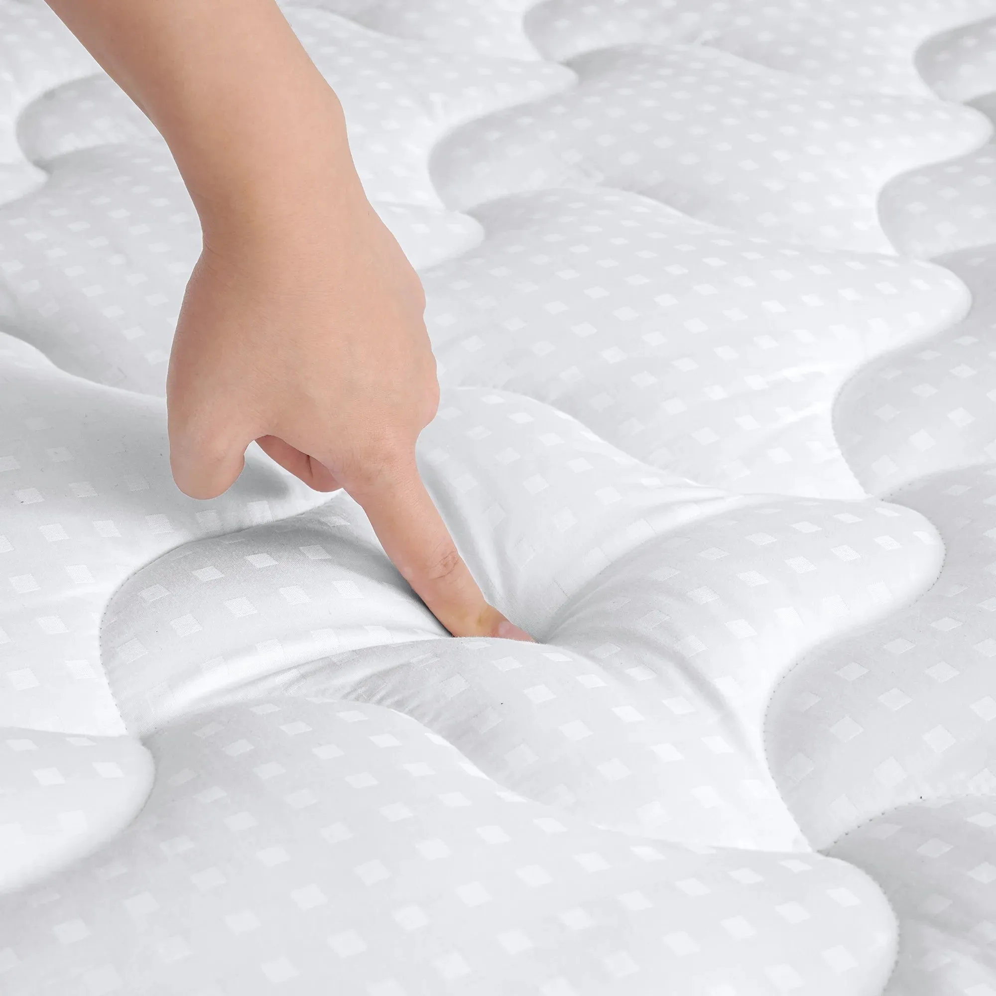 INGALIK Queen Size Mattress Pad, 400TC Cotton Pillow Top Mattress Cover, Quilted Fitted Mattress Protector with 8-21" Deep Pocket, Cooling Mattress Topper (60x80 Inches, White)