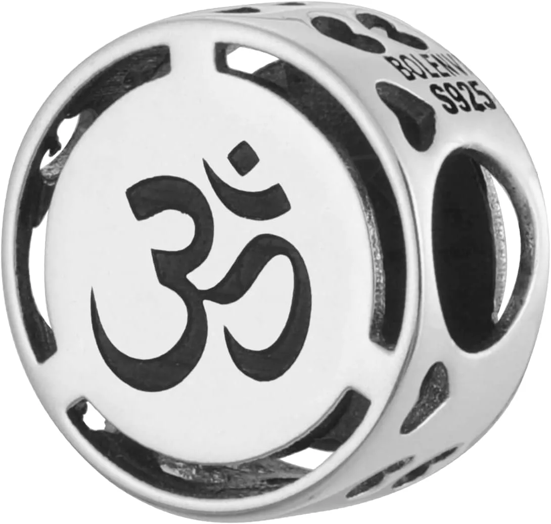 Inspirational Words Symbols 925 Sterling Silver Charm Bead For Pandora & Similar Charm Bracelets or Necklaces