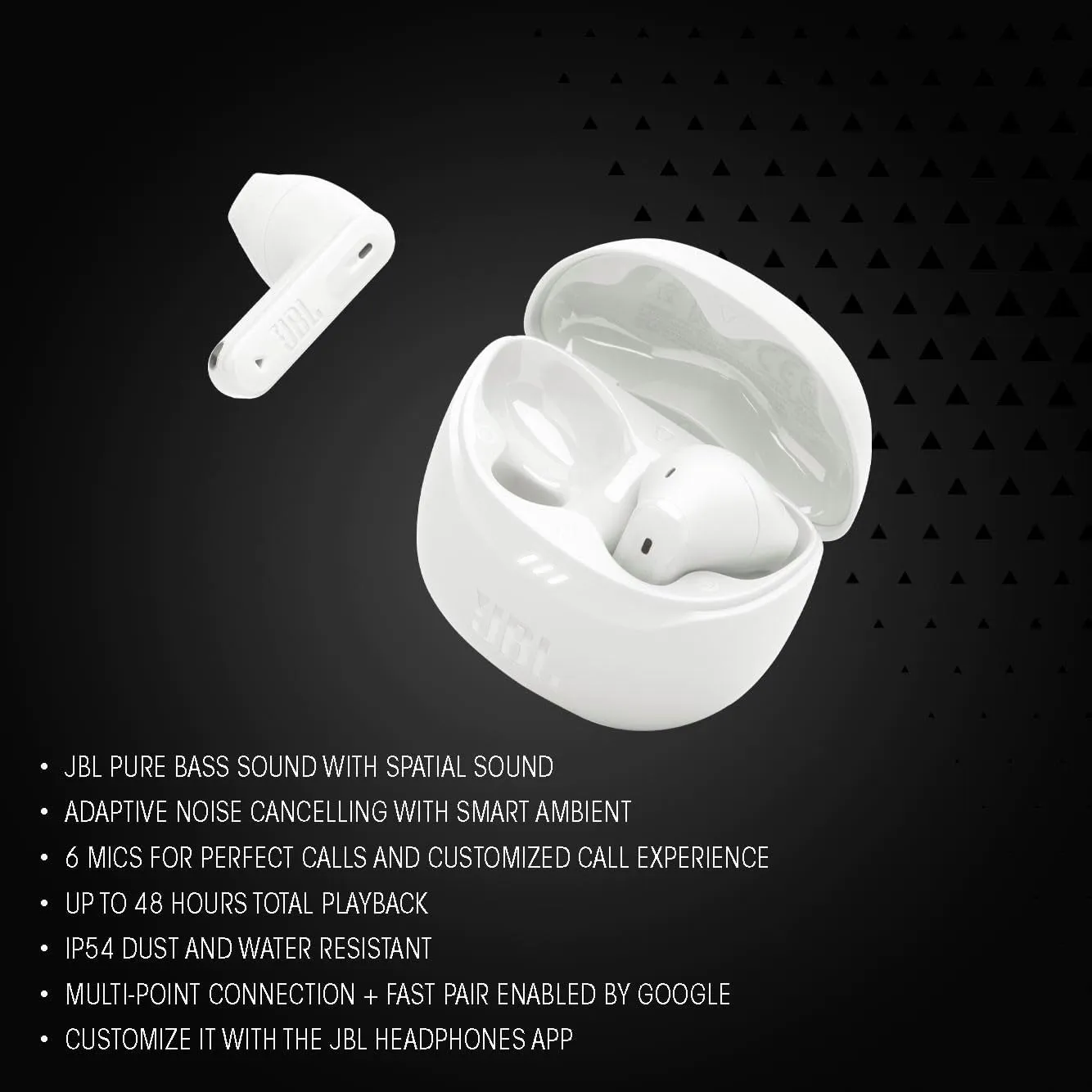JBL Tune Flex 2 - True Wireless Noise Cancelling Earbuds Spatial Sound and Smart Ambient Technology, 6 mics for Perfect Calls, up to 48Hrs of Playback, IP54 Dust & Water Resistant (Teal)