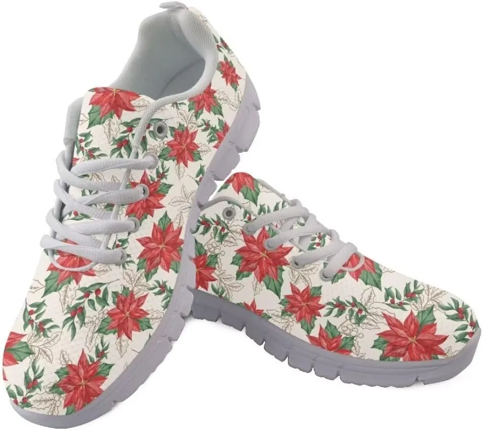 Jeiento Christmas Shoes Mesh Walking Sneakers for Women Men Athletic Footwear Casual Trainers Fashion Tennis Shoes,Non Slip