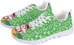Jeiento Christmas Shoes Mesh Walking Sneakers for Women Men Athletic Footwear Casual Trainers Fashion Tennis Shoes,Non Slip