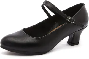 JUODVMP Closed Toe Modern Dance Shoes for Women Latin Ballroom Dance Shoes Women Party Wedding Pump Shoes,Model KM813
