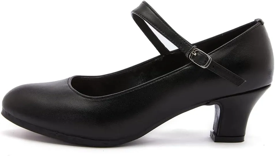 JUODVMP Closed Toe Modern Dance Shoes for Women Latin Ballroom Dance Shoes Women Party Wedding Pump Shoes,Model KM813
