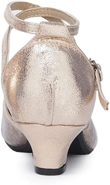 JUODVMP Closed Toe Salsa Dance Shoes for Women Ballroom Latin Character Dance Shoes,DY113