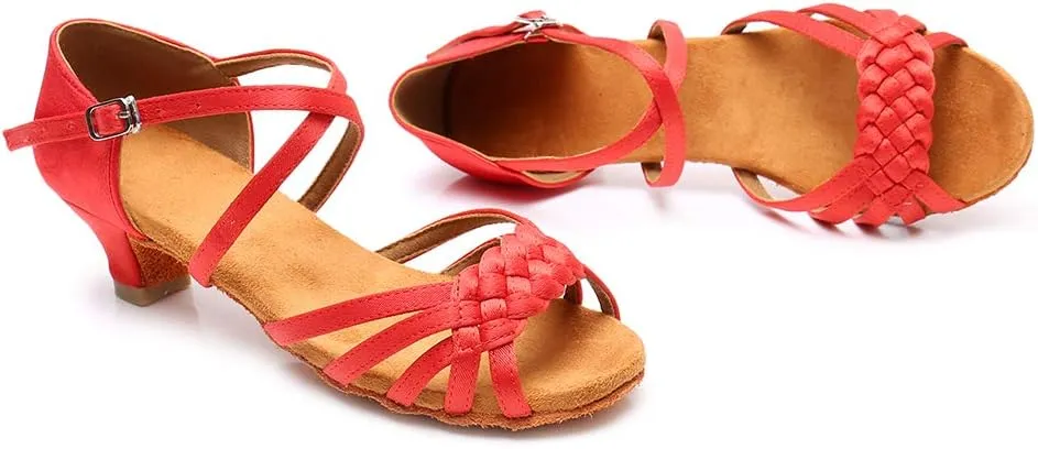 JUODVMP Girl Latin Dance Shoes Ballroom Performance Shoes for Girl and Women,Model VS-WH1208-XGG