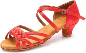 JUODVMP Girl Latin Dance Shoes Ballroom Performance Shoes for Girl and Women,Model VS-WH1208-XGG