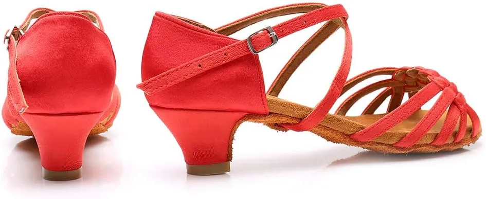JUODVMP Girl Latin Dance Shoes Ballroom Performance Shoes for Girl and Women,Model VS-WH1208-XGG