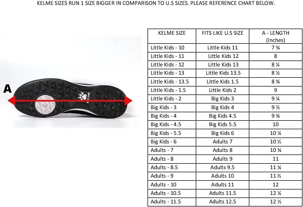 KELME Mens Turf Soccer Cleats - Football Boots Outdoor/Indoor Unisex Adult Sizes - Pro Soccer Shoes - TF AG and Futsal Shoe