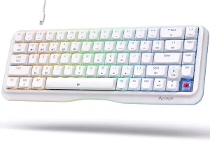 KEMOVE K68se Gaming Mechanical Keyboard,60 Percent RGB Keyboard with Red Linear Switch,White