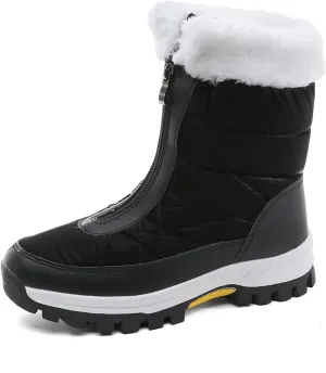 KISSOURBABY Women's Fur Lining Winter Boots Outdoor Waterproof Snow Boots