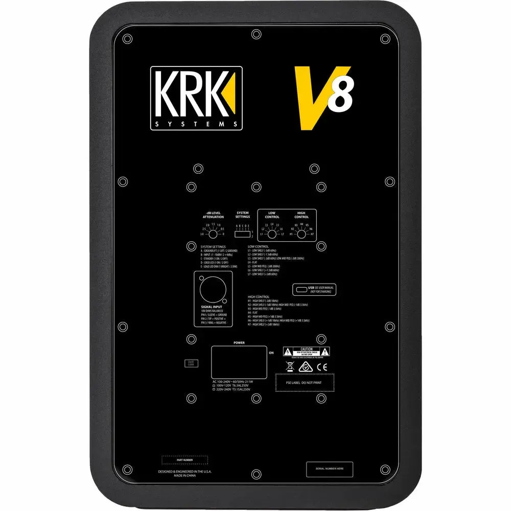 KRK V8S4 V Series - 230W 8" Powered Reference Monitor (Single)