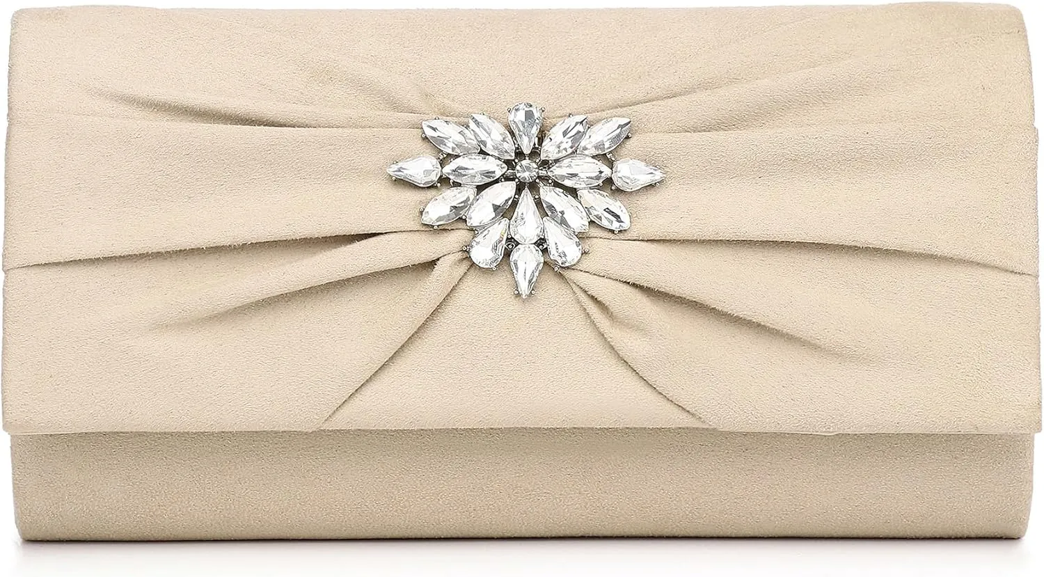 Labair Women's Evening Handbags Pleated Suede Evening Bag Velvet Clutch Bag Wedding Bridal Formal Purse.