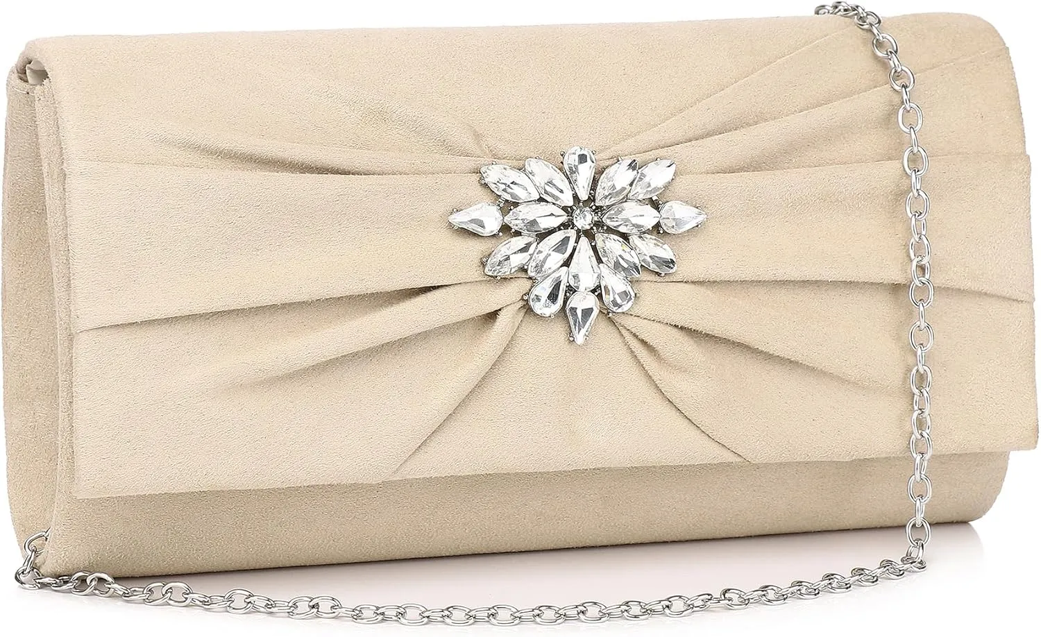 Labair Women's Evening Handbags Pleated Suede Evening Bag Velvet Clutch Bag Wedding Bridal Formal Purse.