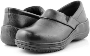 Laforst Jodie Leather Slip Resistant Waitress Server Slip On Fashion Clog