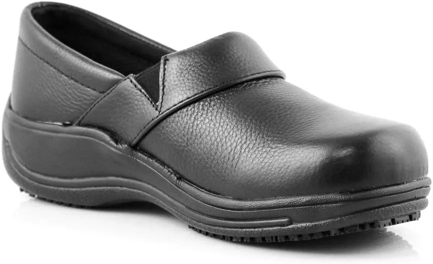 Laforst Jodie Leather Slip Resistant Waitress Server Slip On Fashion Clog