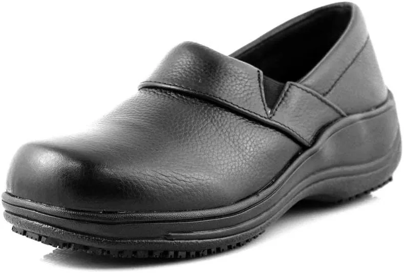 Laforst Jodie Leather Slip Resistant Waitress Server Slip On Fashion Clog