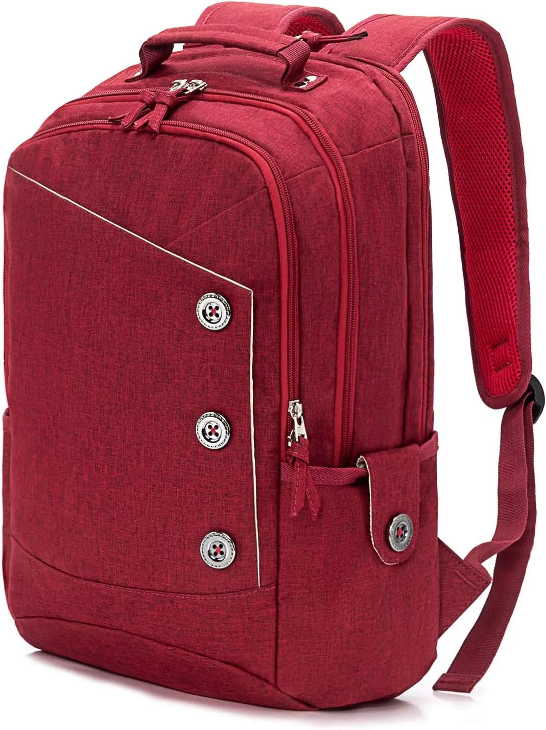 Laptop Backpack College Daypack Computer Bag for Women School Student with USB Charging Portc 15.6 Inch Red