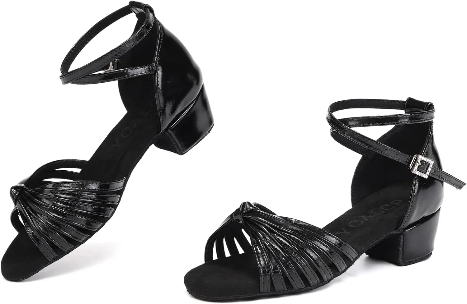 Latin Ballroom Dance Shoes Girls Latin Dance Shoes Low Heels Salsa Tango Professional Performance Practice Dance Shoes for Girls Kids 3cm Heel
