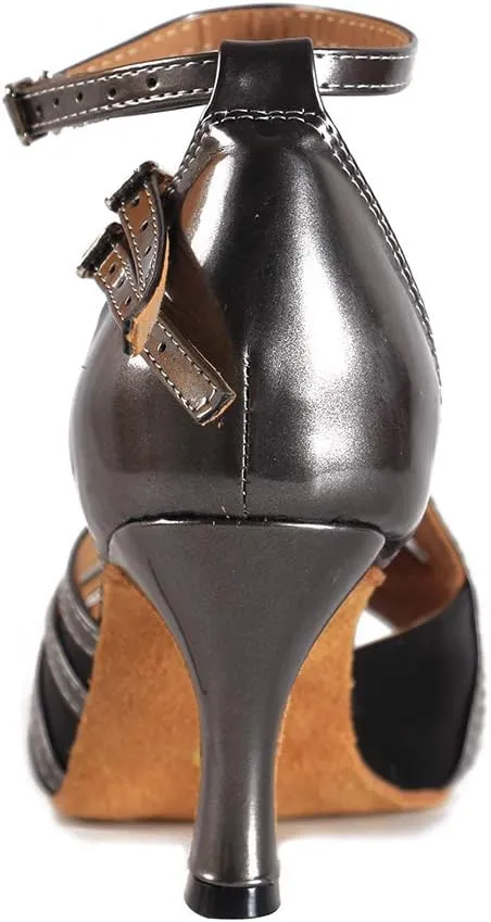 Latin Dance Shoes for Women Salsa Performance Dancing Shoes High Heel,Black,Model L028