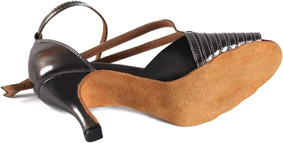 Latin Dance Shoes for Women Salsa Performance Dancing Shoes High Heel,Black,Model L028