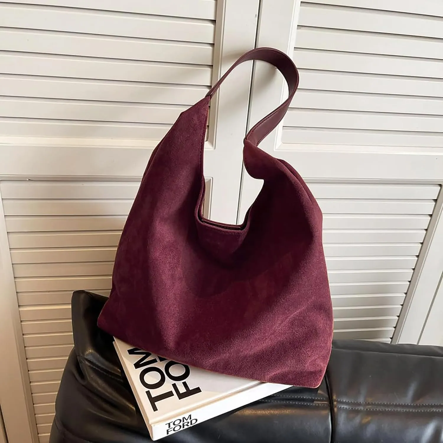 Leather Hobo Bags for Women - Brown Suede Retro Shoulder & Slouchy Bags for Fall