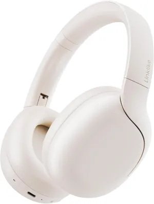 Linklike Noise Cancelling Bluetooth Headphones with Microphone, Hi-Res Audio Certified,180H Playtime Foldable Comfort Fit Earpads,Type-C Charge & Wired Audio in 1 for Office Studying Travel