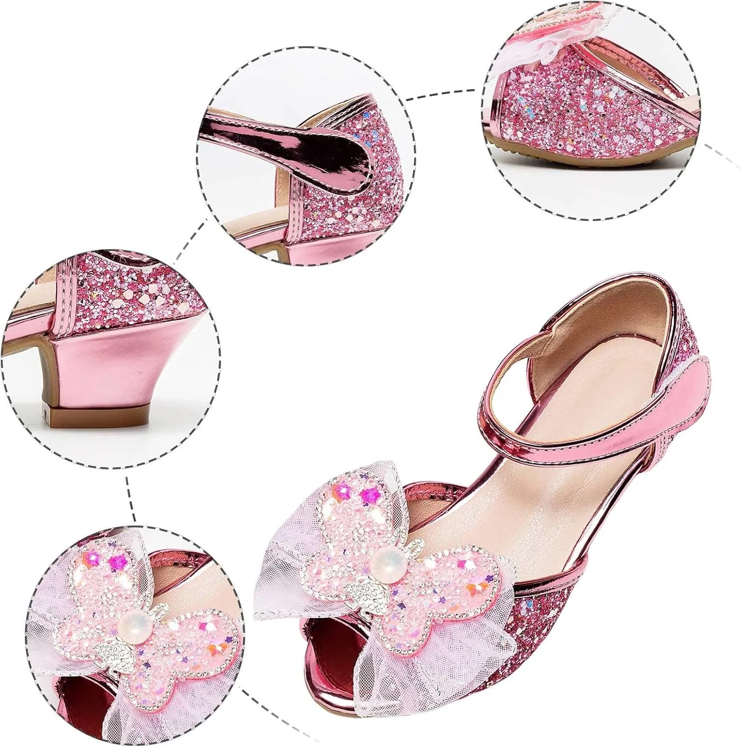 Little Girl Performance Sequin Dress High Heels Children's Fish Mouth Hollow Sandals Summer Size 13 Girls Sandals