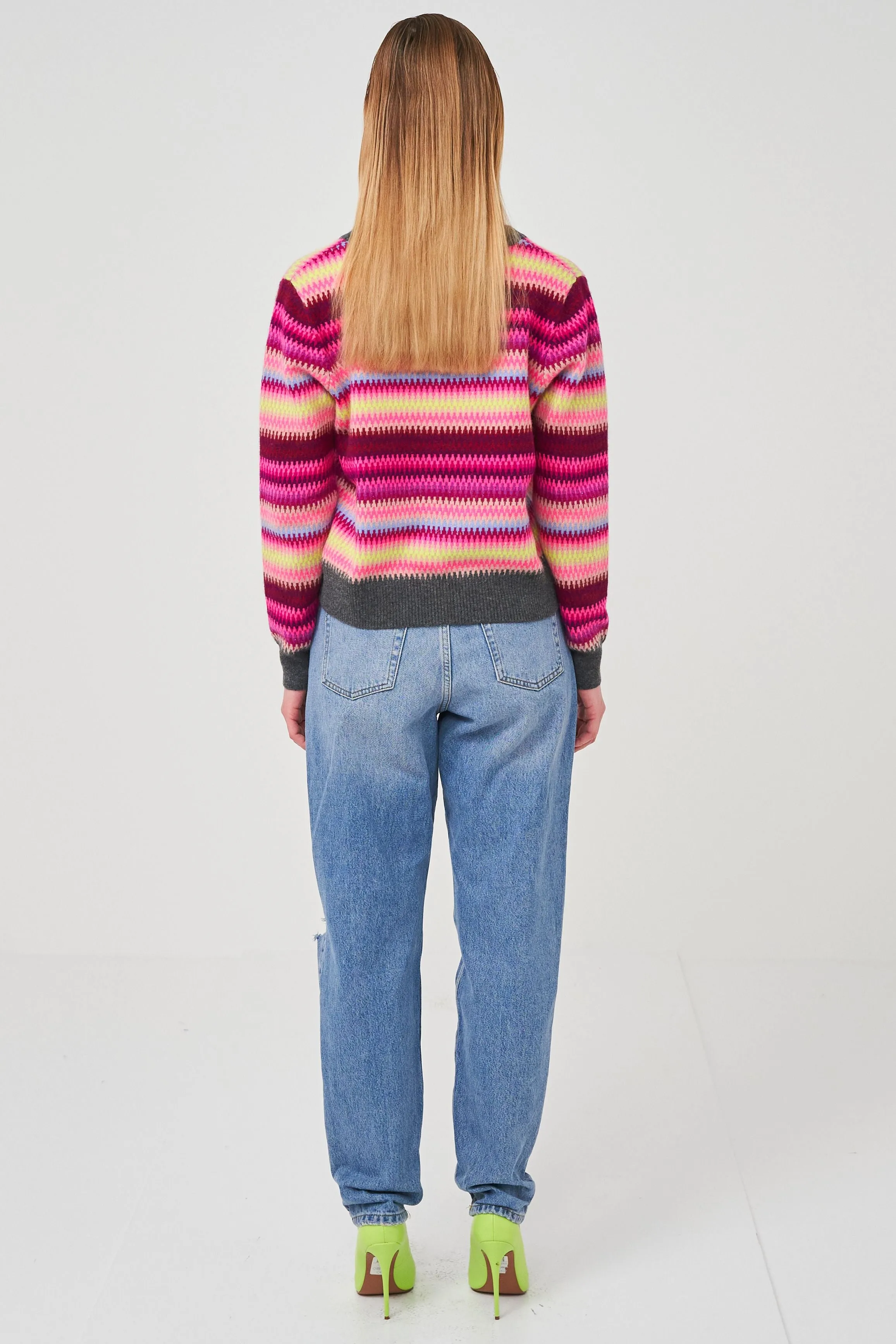 Lottie Fairisle Cashmere V Sweater