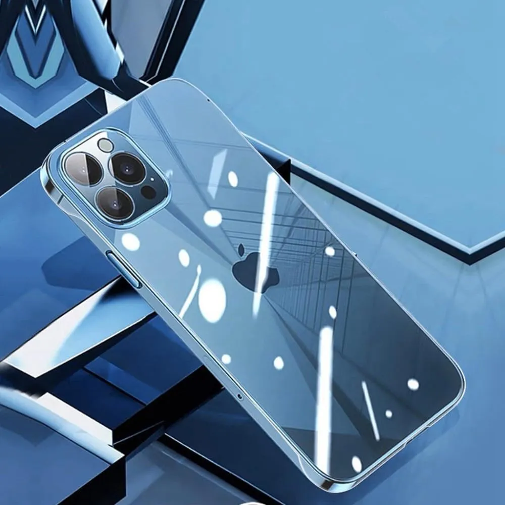 Luxury Frameless Transparent Case for iPhone 15 14 13 12 11 Pro X XR XS Max 7 8 Plus Mini Hard PC Shockproof Bumper Clear Cover,Transparent,for iPhone14